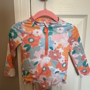 Colorful Floral Kids Swim Rash Guard